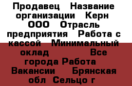 Продавец › Название организации ­ Керн, ООО › Отрасль предприятия ­ Работа с кассой › Минимальный оклад ­ 14 000 - Все города Работа » Вакансии   . Брянская обл.,Сельцо г.